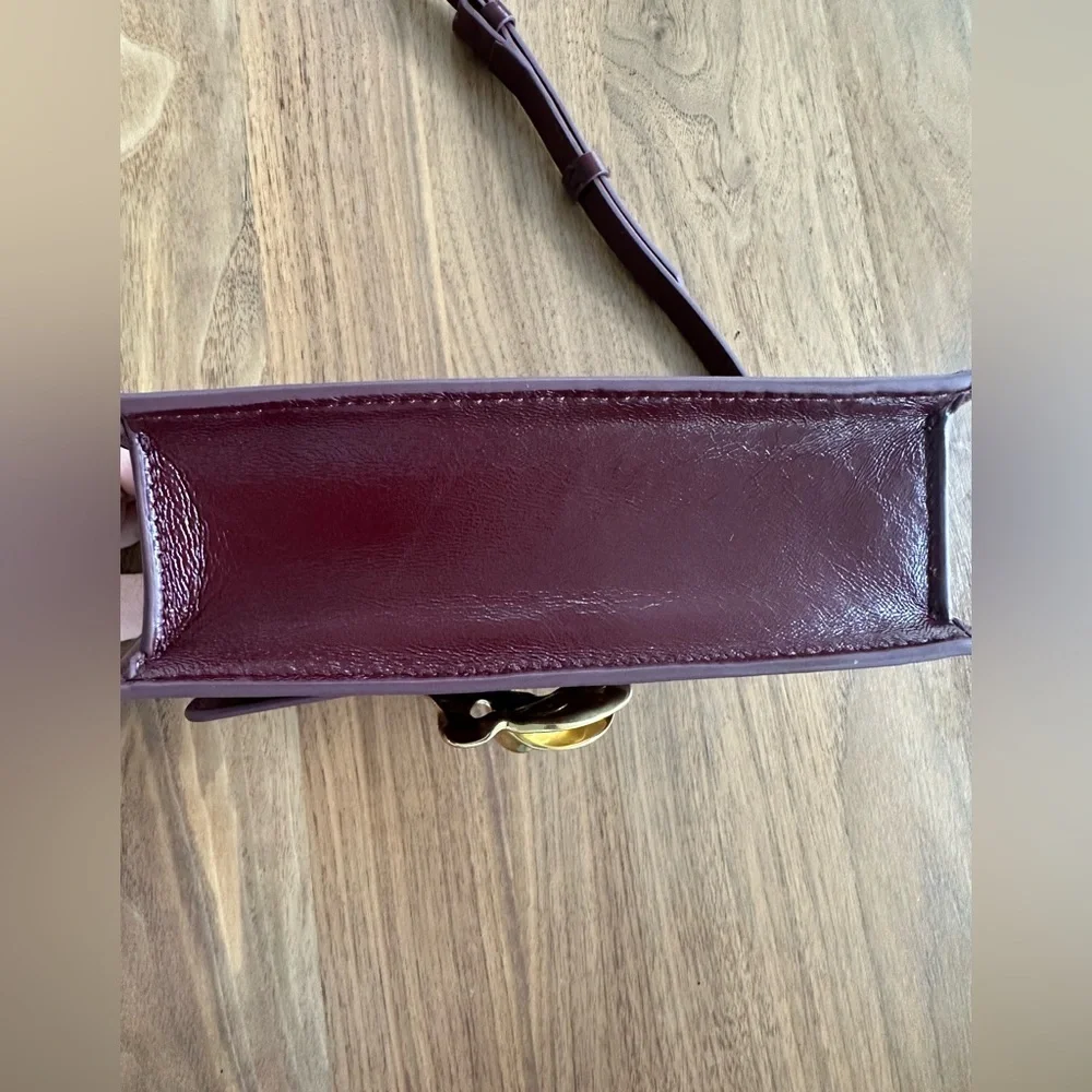 Ted Baker Rosalie Crossbody Bag – Burgundy with Gold Knot Hardware - Picture 10 of 16